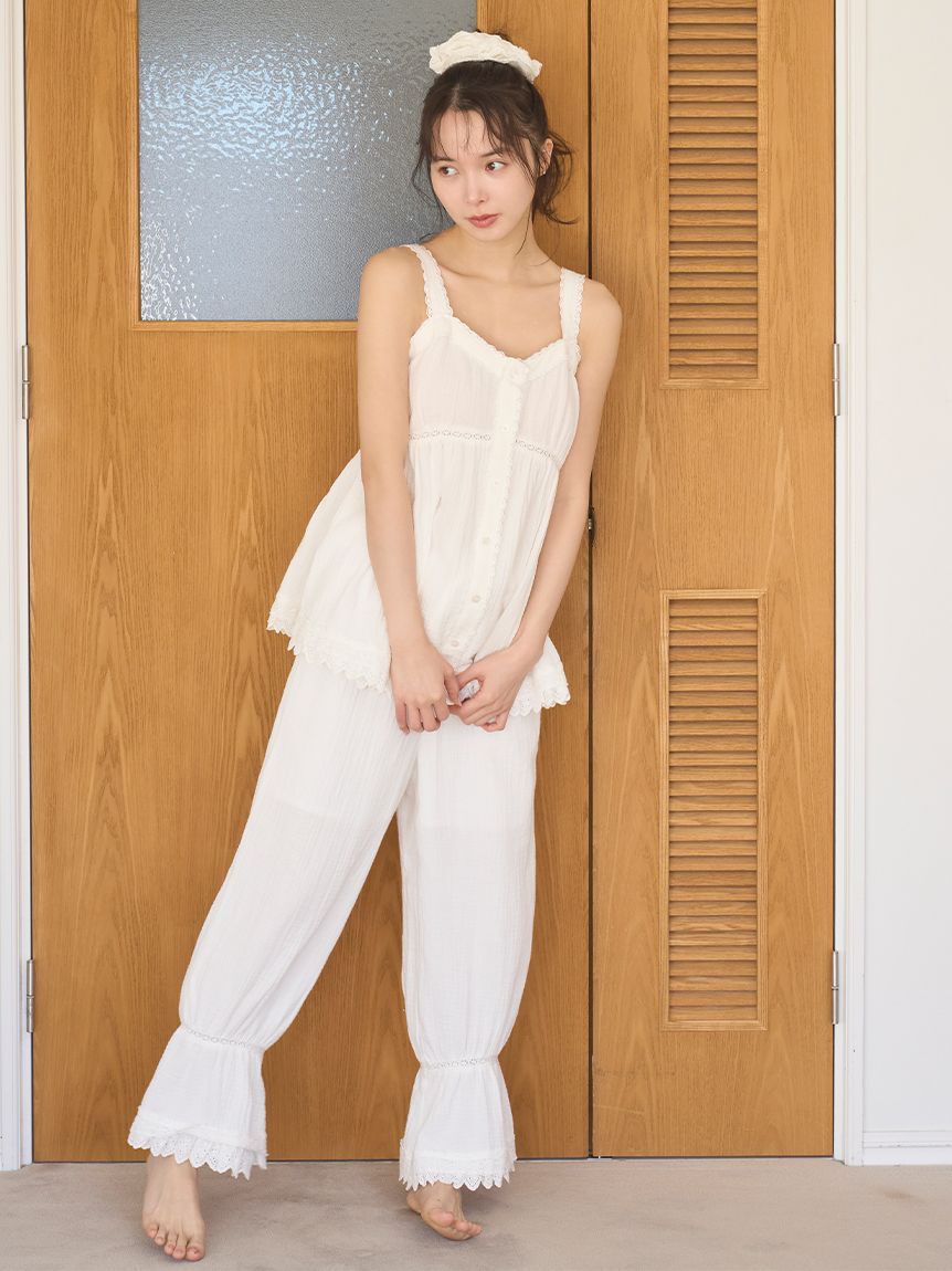 SNIDEL HOME「コットンガーゼロングパンツ」|ルームウェア|