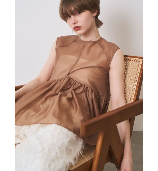 ELENDEEK「SHEER PEPLUM BL」|シャツ・ブラウス|