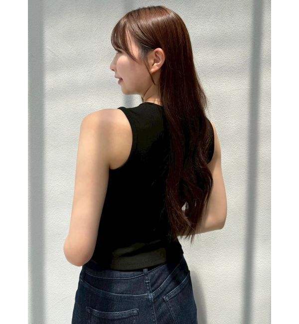 dazzlin「【吉田朱里】涼感加工ギャザーノースリリブトップス」|タンクトップ|