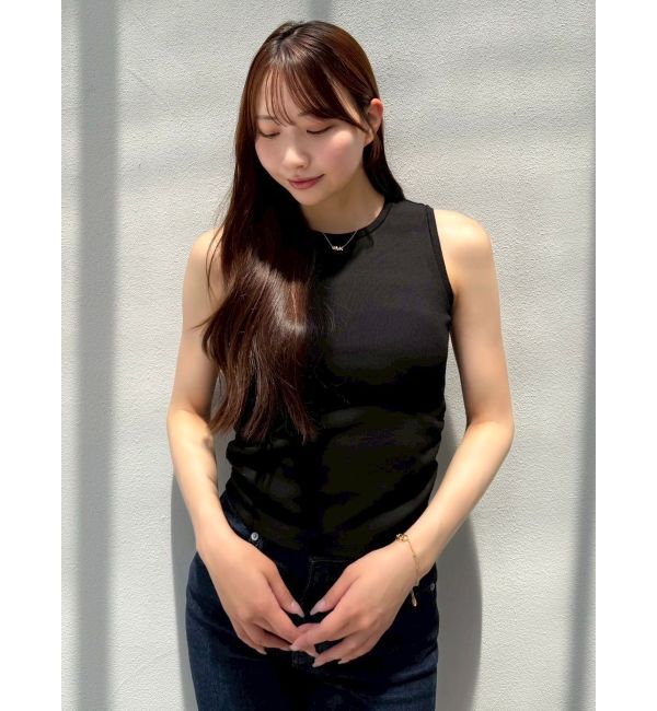 dazzlin「【吉田朱里】涼感加工ギャザーノースリリブトップス」|タンクトップ|