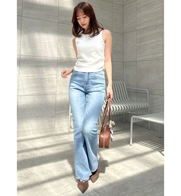 dazzlin「【吉田朱里】涼感加工ギャザーノースリリブトップス」|タンクトップ|