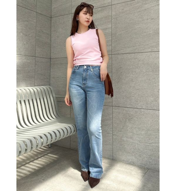 dazzlin「【吉田朱里】涼感加工ギャザーノースリリブトップス」|タンクトップ|