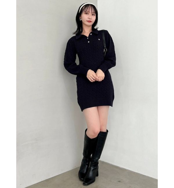 dazzlin「【POLO BCSコラボ/20周年記念復刻！】ケーブルポロニットワンピース」|ワンピース|