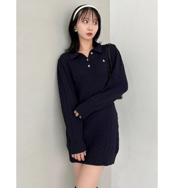 dazzlin「【POLO BCSコラボ/20周年記念復刻！】ケーブルポロニットワンピース」|ワンピース|