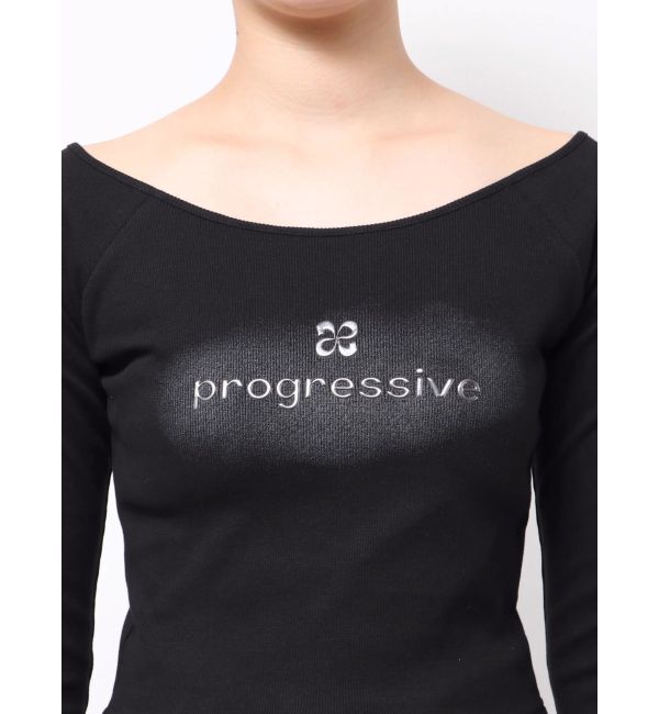 EMODA「ロゴクロップドロングスリーブTシャツ」|Tシャツ・カットソー|