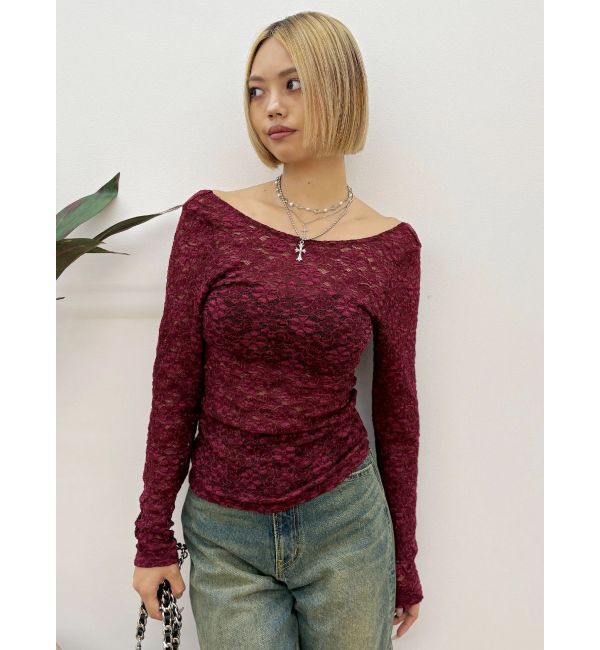 EVRIS「バックオープンレーストップス」|Tシャツ・カットソー|