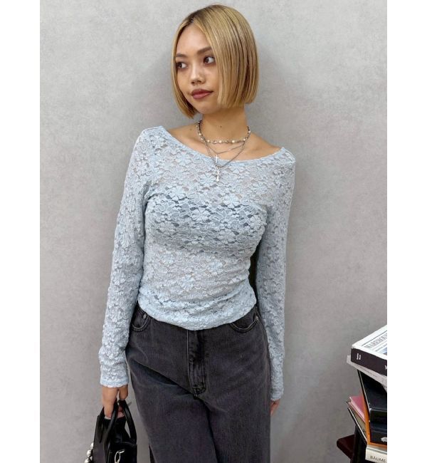 EVRIS「バックオープンレーストップス」|Tシャツ・カットソー|