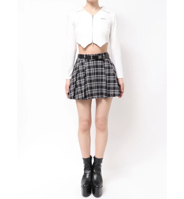 GYDA「ベルトSETチェックプリーツスカートライクショートパンツ」|スカート|