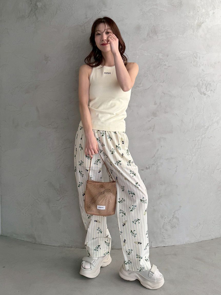 emmi atelier「【emmi&times;NYBG】ストライプリラックスパンツ【セットアップ対応】/ウォッシャブル」|チノ|