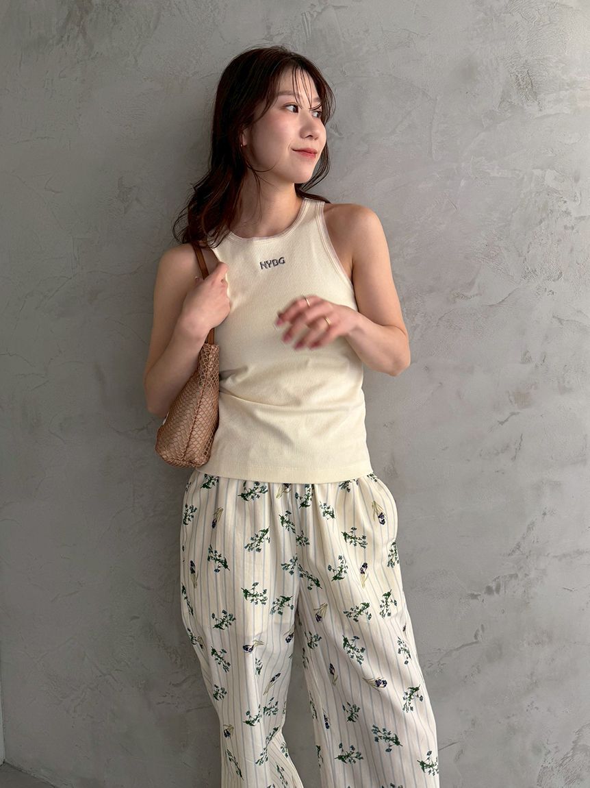 emmi atelier「【emmi&times;NYBG】ストライプリラックスパンツ【セットアップ対応】/ウォッシャブル」|チノ|