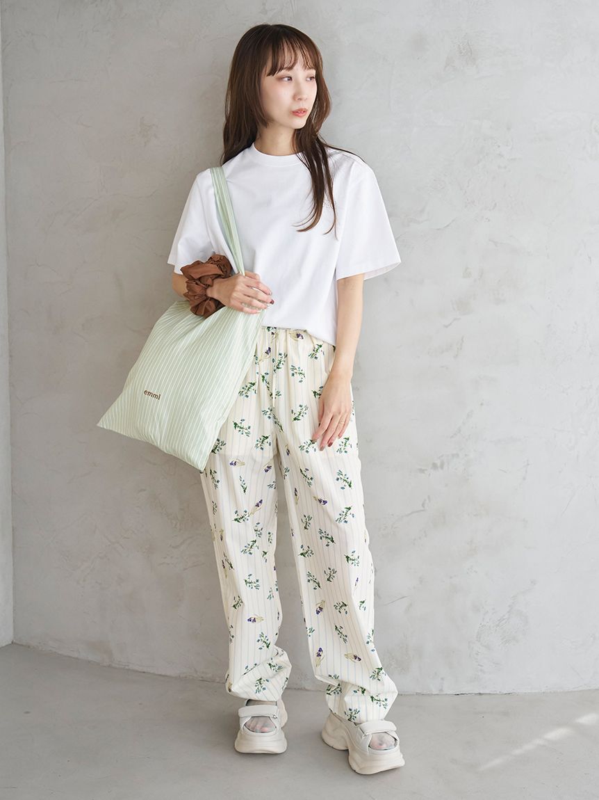 emmi atelier「【emmi&times;NYBG】ストライプリラックスパンツ【セットアップ対応】/ウォッシャブル」|チノ|