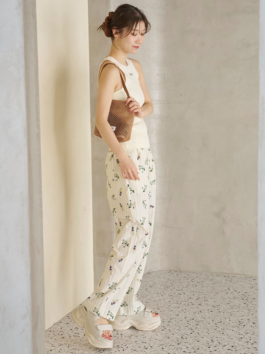 emmi atelier「【emmi&times;NYBG】ストライプリラックスパンツ【セットアップ対応】/ウォッシャブル」|チノ|