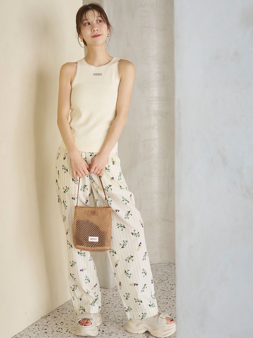 emmi atelier「【emmi&times;NYBG】ストライプリラックスパンツ【セットアップ対応】/ウォッシャブル」|チノ|