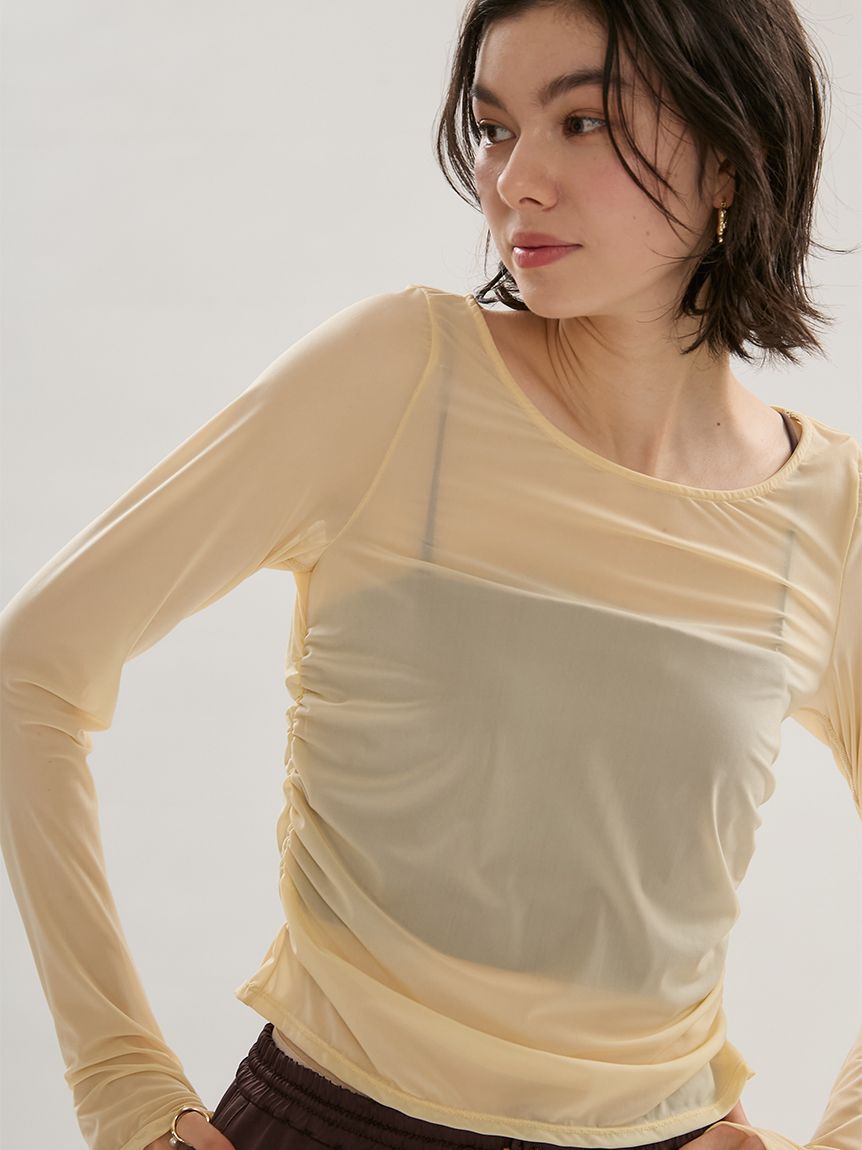 emmi atelier「パワーメッシュアクティブカットソー」|Tシャツ・カットソー|YEL