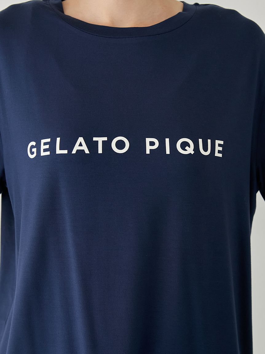 gelato pique「レーヨンロゴTシャツ&ボーダーロングパンツセット」|ルームウェア|