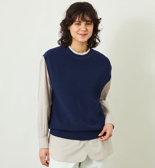 MACKINTOSH PHILOSOPHY「GREY LABEL ファインコットンニットベスト」|ニット・セーター|ネイビー
