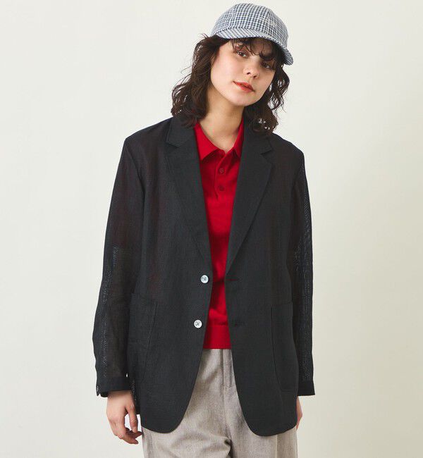MACKINTOSH PHILOSOPHY「GREY LABEL リネンメッシュシアージャケット」|テーラードジャケット|ブラック