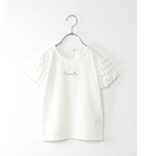 ikka kids「袖異素材刺繍ロゴTシャツ（120~160cm）」|Tシャツ・カットソー|