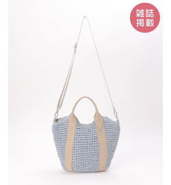 ikka「雑材カラー持ち手2WAYバッグ」|その他|ブルー