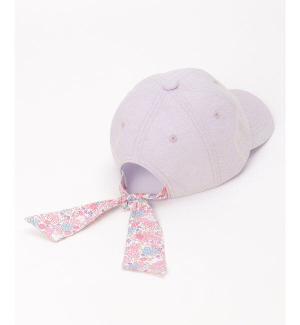 ikka kids「シャンブレー後ろ花リボンキャップ」|その他|ラベンダー