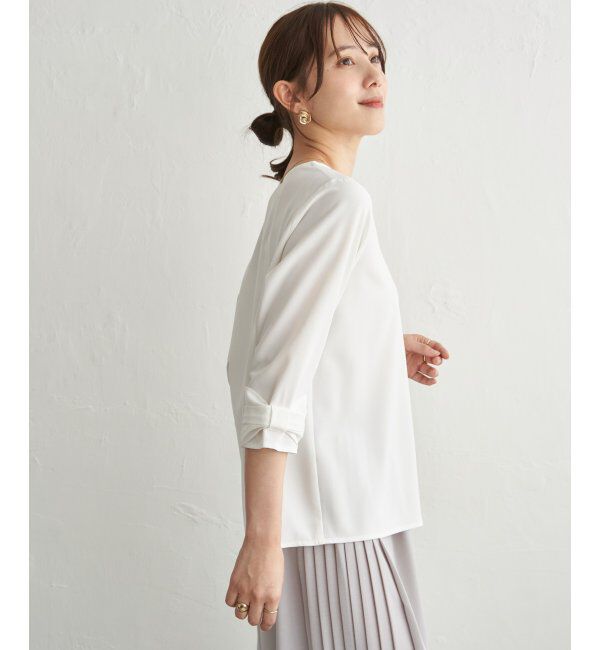 IKKA LOUNGE「ドライタッチ袖デザインブラウス」|シャツ・ブラウス|