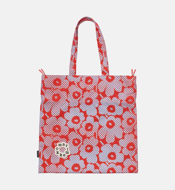 Marimekko「Metka Mini Unikko トートバッグ」|トートバッグ|レッド&times;ライトブルー