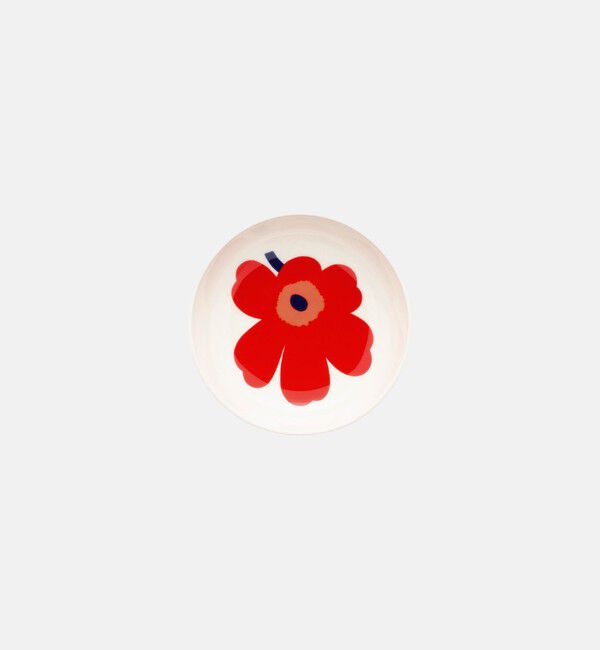 Marimekko「Unikko ディーププレート 13cm」|その他|ホワイト&times;レッド