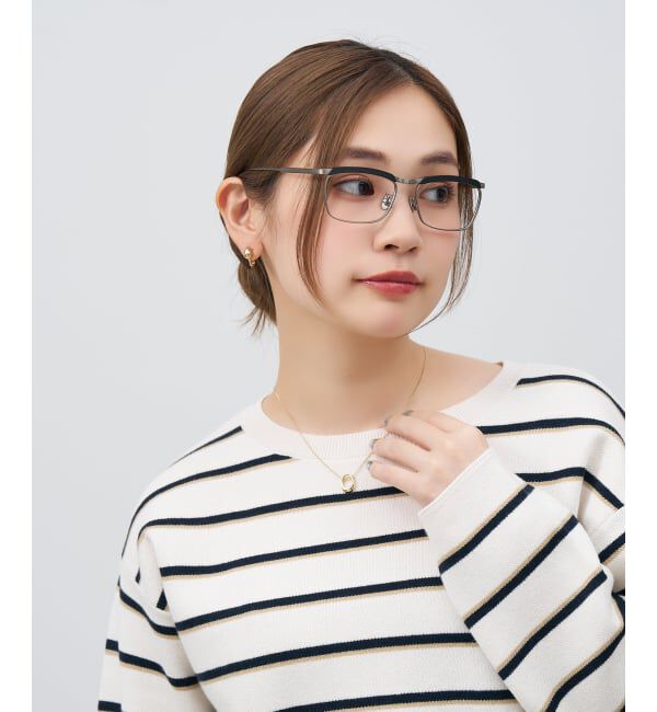  「メガネ | チタン アルミ製 軽量 メタル ナイロール 伊達・度付き ユニセックス Zoff  レンズ交換券付」|メガネ|