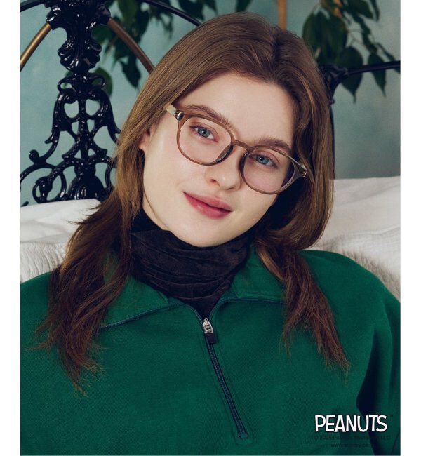  「Zoff PEANUTS メガネ | スヌーピー オラフ アンディ SNOOPY 軽量 眼鏡 伊達メガネ 度付き  レンズ交換券付」|メガネ|ブラウン系その他1