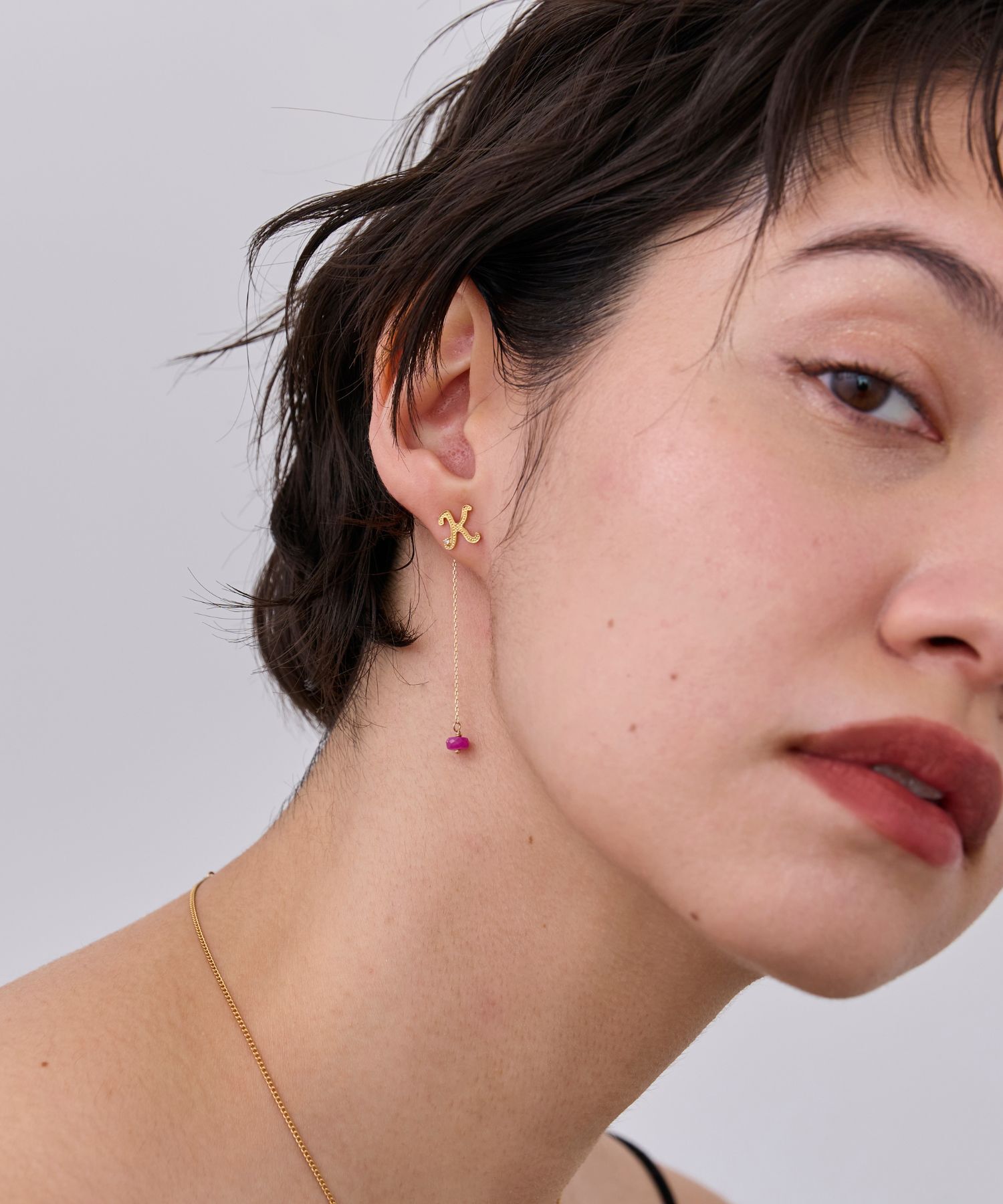  「【片耳】SVイニシャルダイヤモンドピアス」|ピアス|