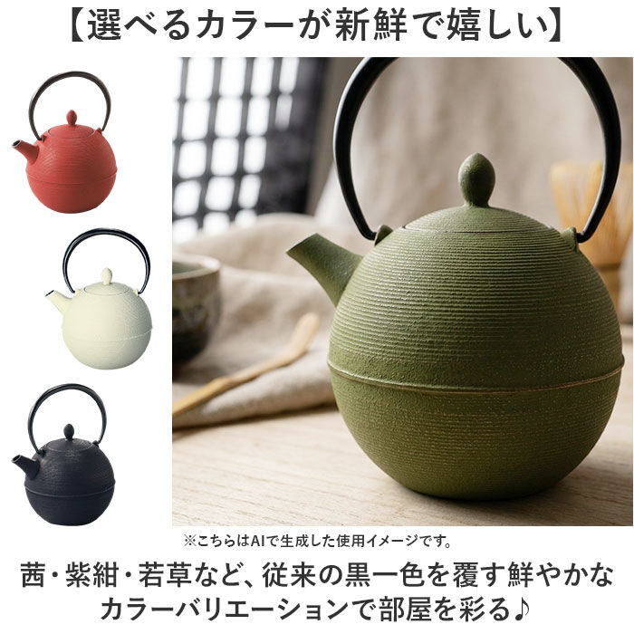 BACKYARD FAMILY「南部鉄器 急須 おしゃれ 通販 日本製 鉄瓶 鉄急須 岩鋳 お茶 ポット 藍花 aika 日の丸」|食器・キッチングッズ|