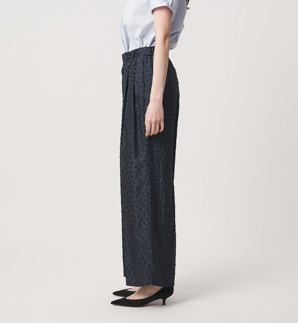 UNITED ARROWS「ドット サテン 2タック ワイドパンツ」|スラックス|