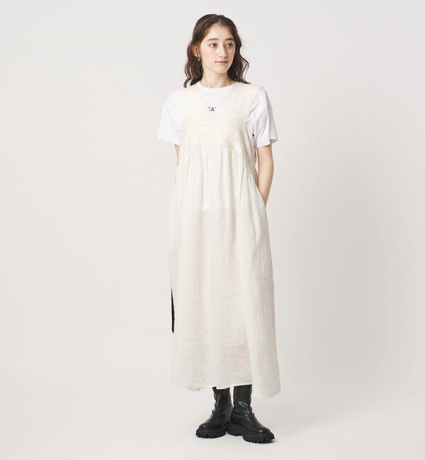 UNITED ARROWS「エンブロイダリー ノースリーブ ワンピース」|ワンピース|