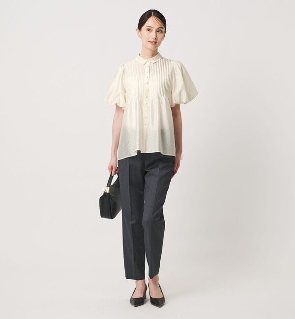 UNITED ARROWS「ドットエンボス ピンタック ブラウス ‐ウォッシャブル‐」|シャツ・ブラウス|