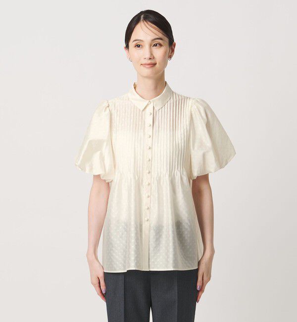 UNITED ARROWS「ドットエンボス ピンタック ブラウス ‐ウォッシャブル‐」|シャツ・ブラウス|