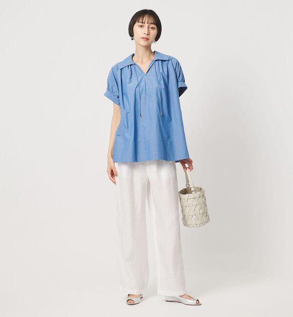 UNITED ARROWS「リネン イージーパンツ WHITE ‐ウォッシャブル‐」|チノ|