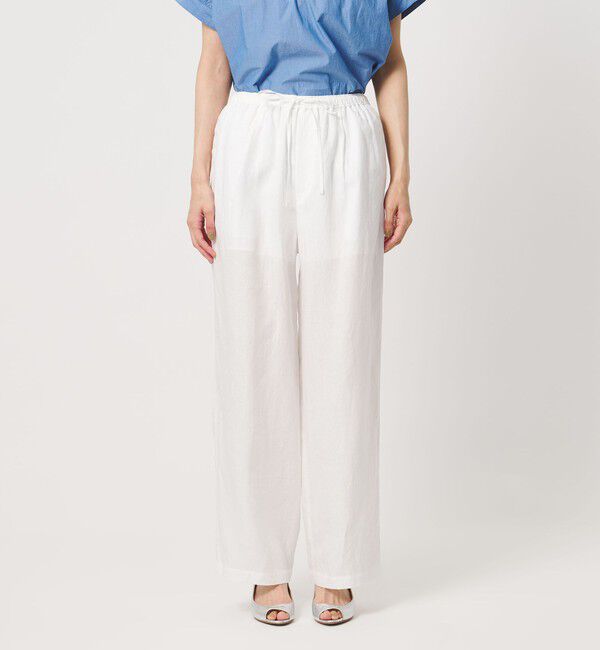 UNITED ARROWS「リネン イージーパンツ WHITE ‐ウォッシャブル‐」|チノ|
