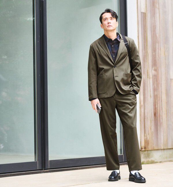 UNITED ARROWS green label relaxing「DICROS ポリエステル ツイル 1プリーツ W2 ユーティリティパンツ -ストレッチ・撥水-」|チノ|