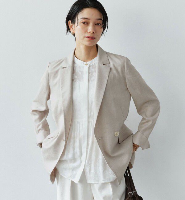 UNITED ARROWS green label relaxing「［size SHORTあり］ライト リネンライク ジャケット UVカット 通気性」|テーラードジャケット|