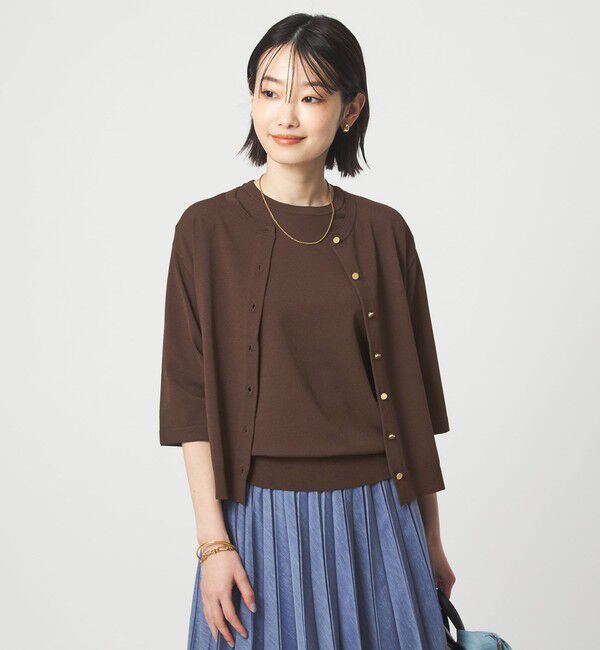 UNITED ARROWS green label relaxing「ハーフスリーブ ニット カーディガン ウォッシャブル 接触冷感 UVカット」|カーディガン|