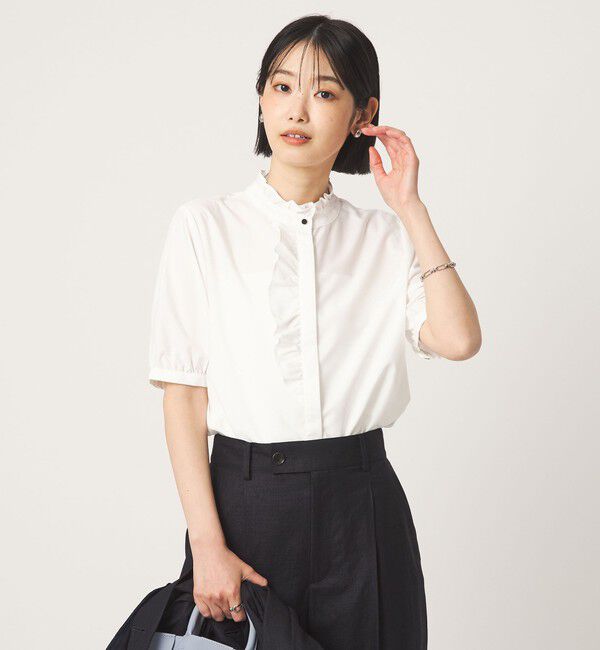 UNITED ARROWS green label relaxing「フリル ディテール ショートスリーブ ブラウス」|シャツ・ブラウス|