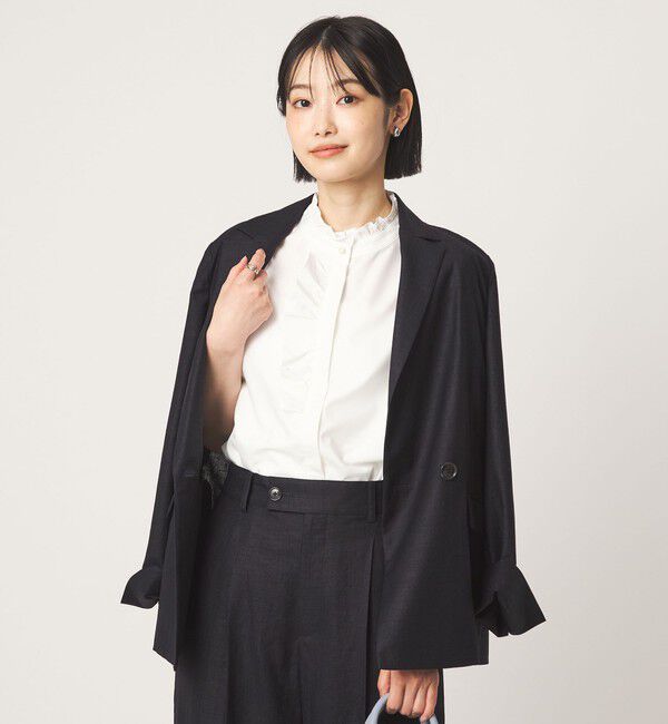 UNITED ARROWS green label relaxing「フリル ディテール ショートスリーブ ブラウス」|シャツ・ブラウス|