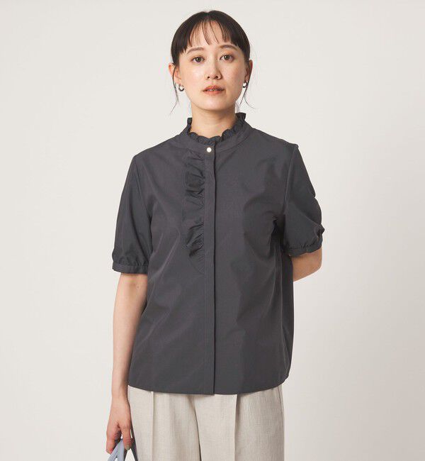 UNITED ARROWS green label relaxing「フリル ディテール ショートスリーブ ブラウス」|シャツ・ブラウス|