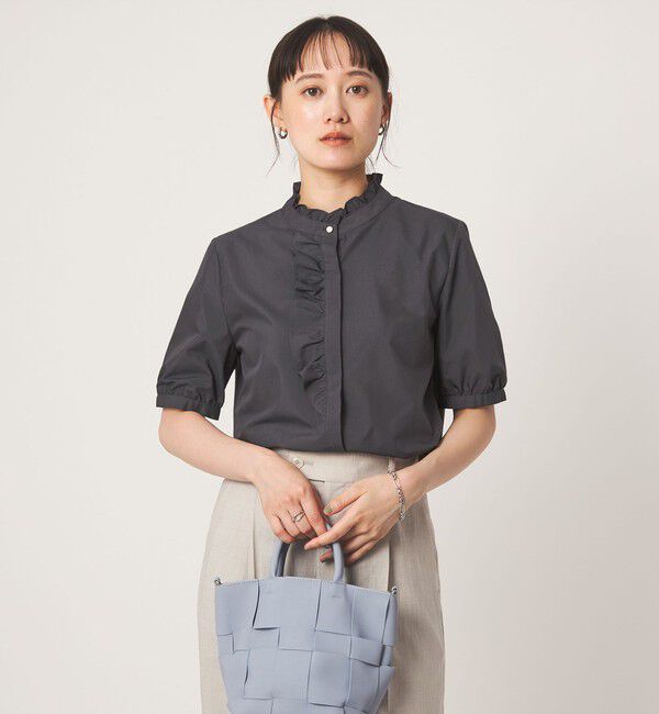UNITED ARROWS green label relaxing「フリル ディテール ショートスリーブ ブラウス」|シャツ・ブラウス|