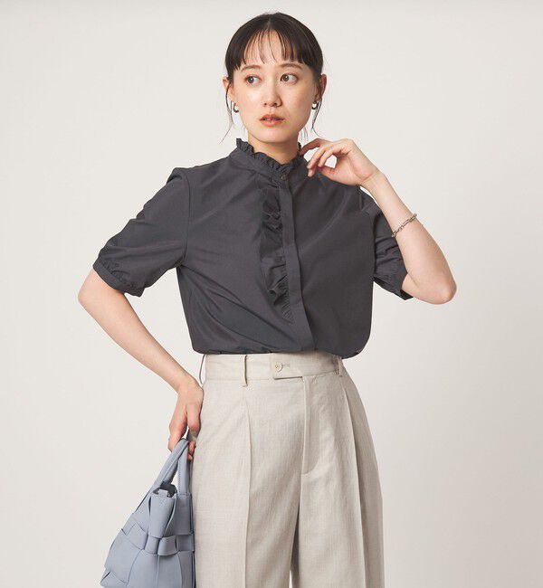 UNITED ARROWS green label relaxing「フリル ディテール ショートスリーブ ブラウス」|シャツ・ブラウス|