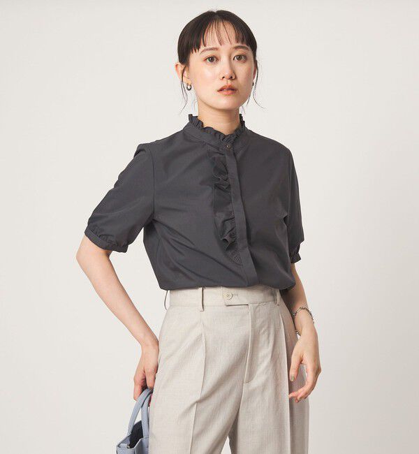UNITED ARROWS green label relaxing「フリル ディテール ショートスリーブ ブラウス」|シャツ・ブラウス|
