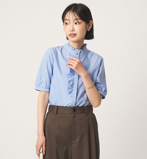 UNITED ARROWS green label relaxing「フリル ディテール ショートスリーブ ブラウス」|シャツ・ブラウス|