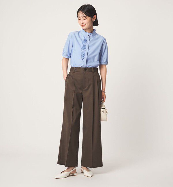 UNITED ARROWS green label relaxing「フリル ディテール ショートスリーブ ブラウス」|シャツ・ブラウス|