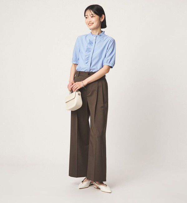 UNITED ARROWS green label relaxing「フリル ディテール ショートスリーブ ブラウス」|シャツ・ブラウス|