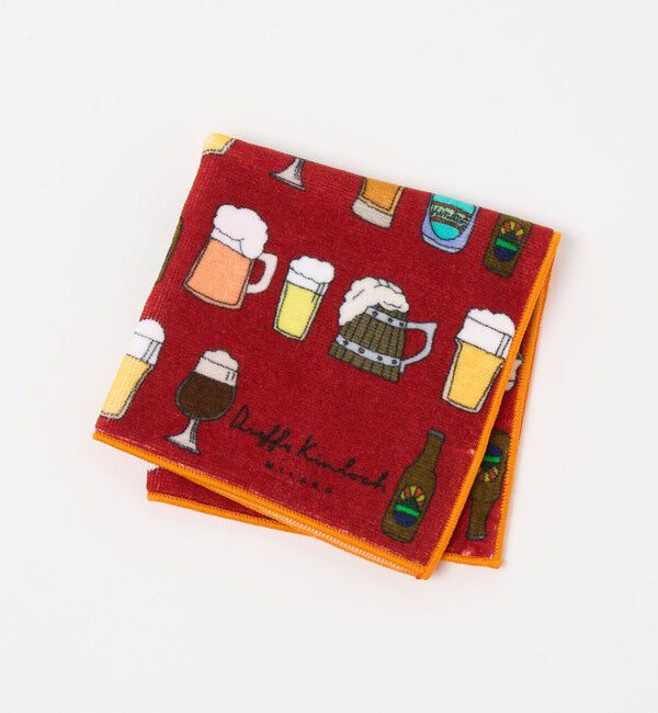 UNITED ARROWS green label relaxing「＜Dieffe Kinloch＞プリント タオル ハンカチ」|ハンカチ|RED